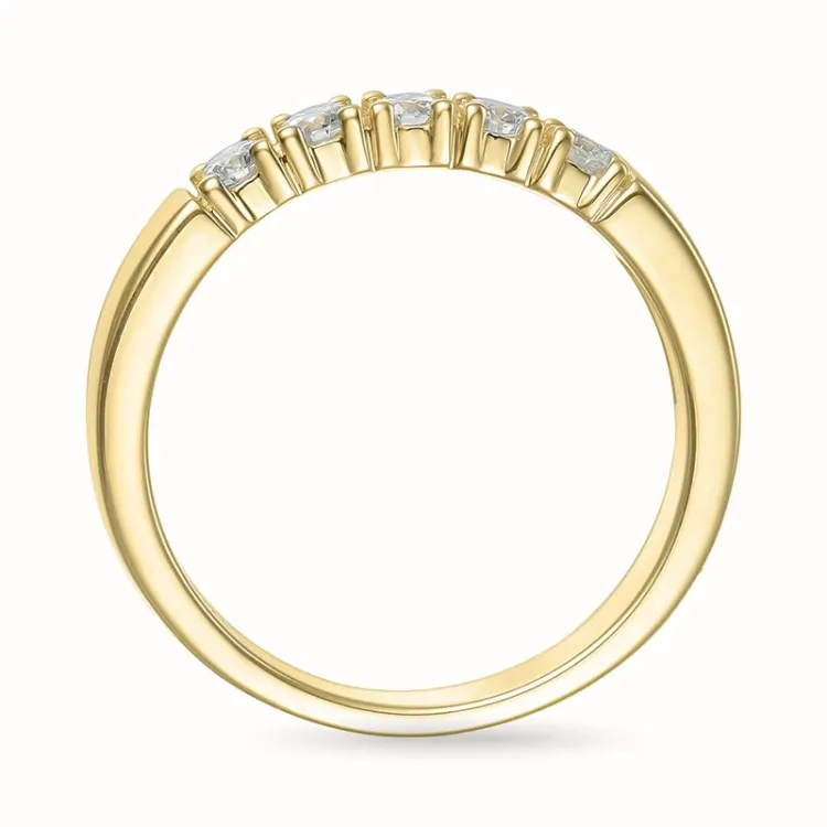 diamant alliancering i 14 karat guld 5 x 0,07 ct
