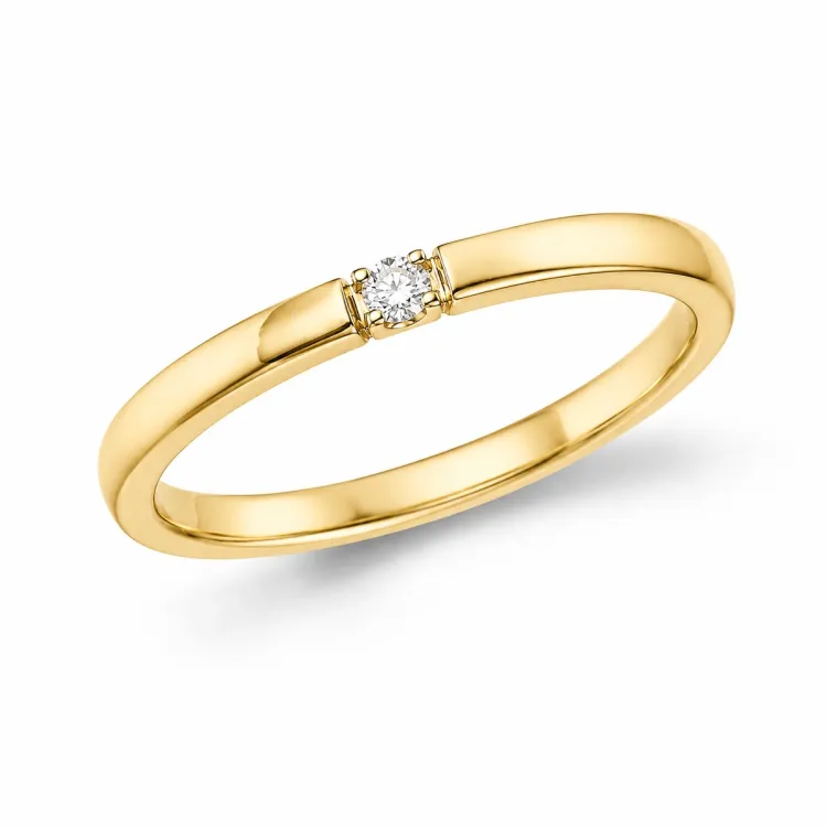 1 x 0,03 ct diamantring i 14 karat guld 0,03 ct