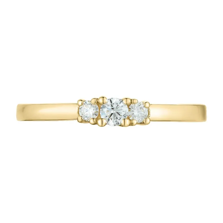 diamantring i 14 karat guld 0,10 ct 0,08 ct