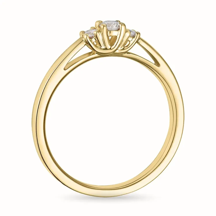 diamantring i 14 karat guld 0,10 ct 0,08 ct