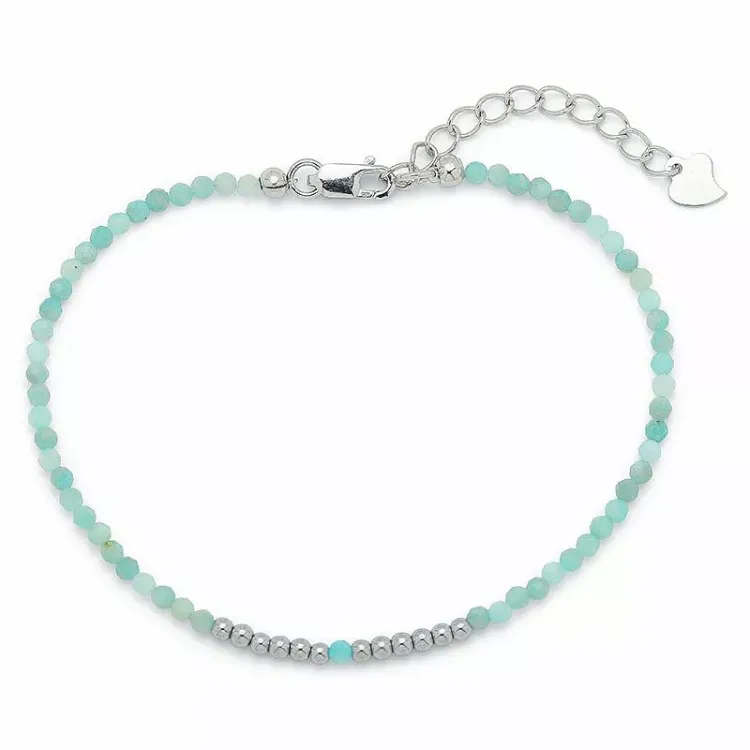 armbånd med amazonit og hematite.