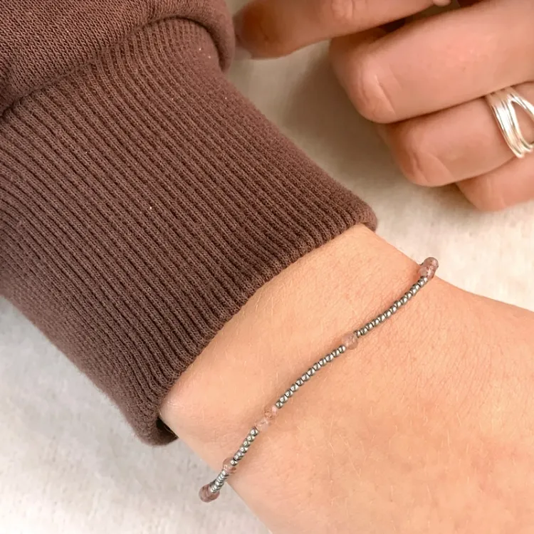 med fejl sten armbånd med hematite og kvarts.
