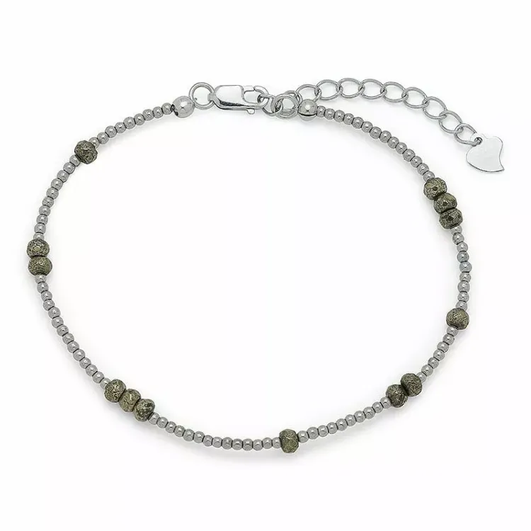 Sten armbånd med hematite og pyrit.