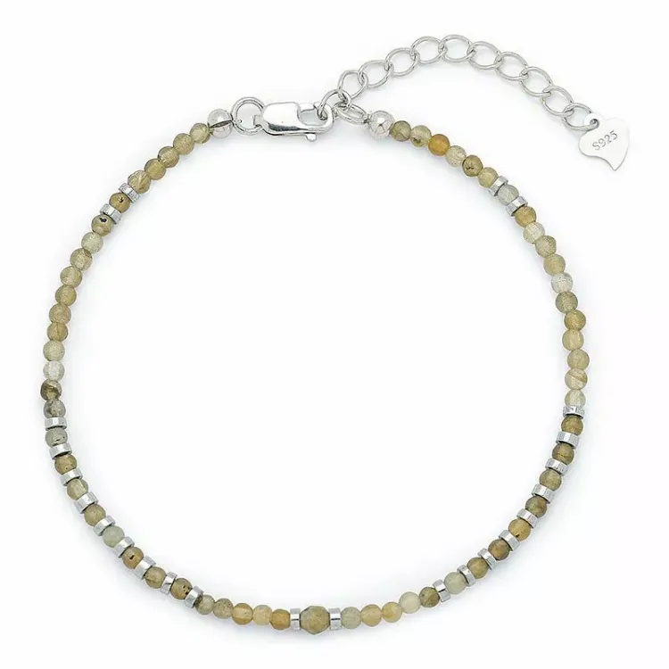 armbånd med labradorit og hematite.