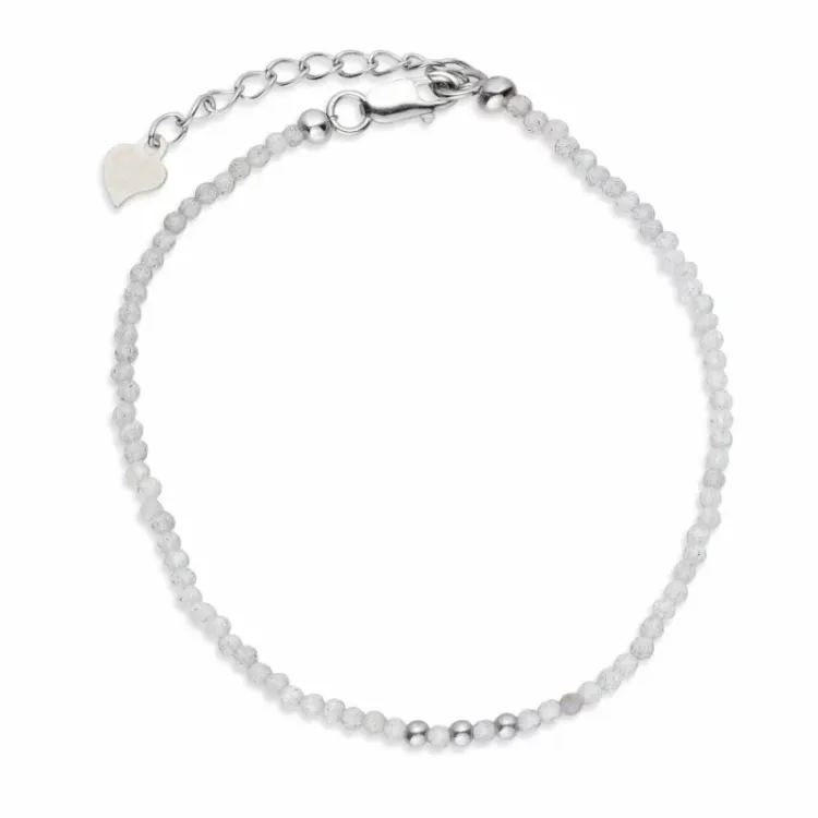 sten armbånd med labradorit og 3 hematite - Loom Stones
