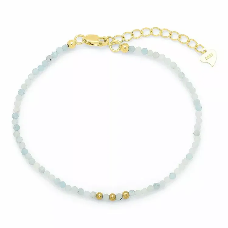 armbånd med akvamarin og hematite - Loom Stones