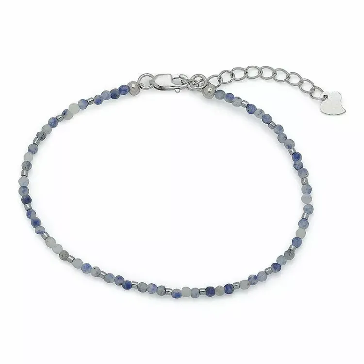 mørkeblå sten armbånd med sodalit og hematite - Loom Stones
