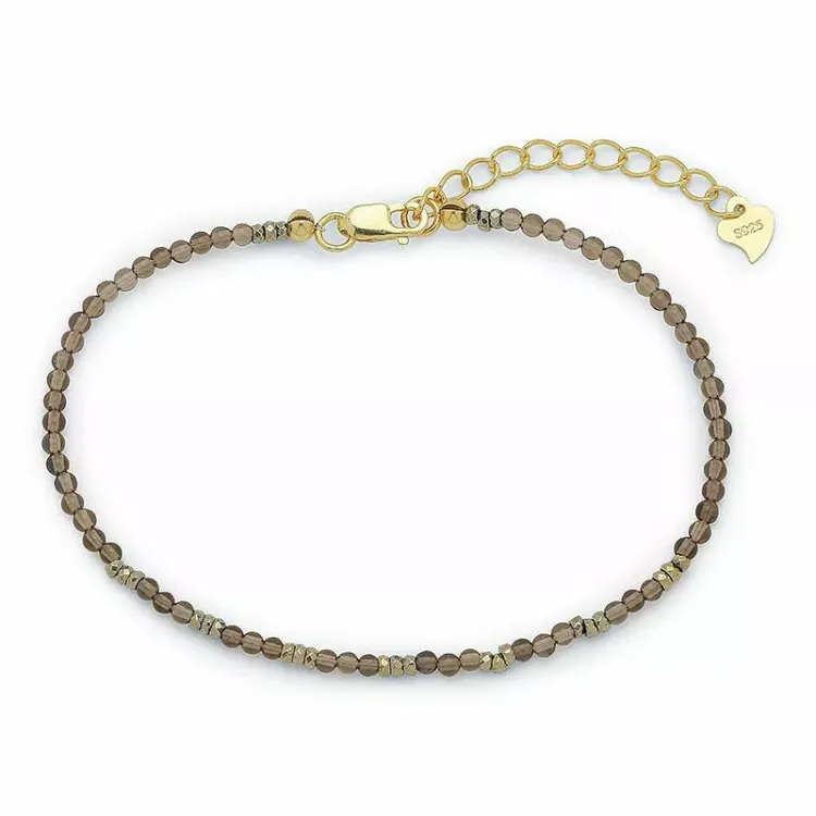armbånd med kvarts og hematite.
