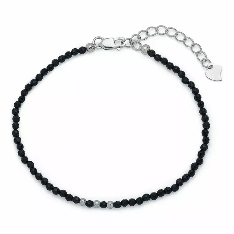 sten armbånd med onyks og 3 hematite.