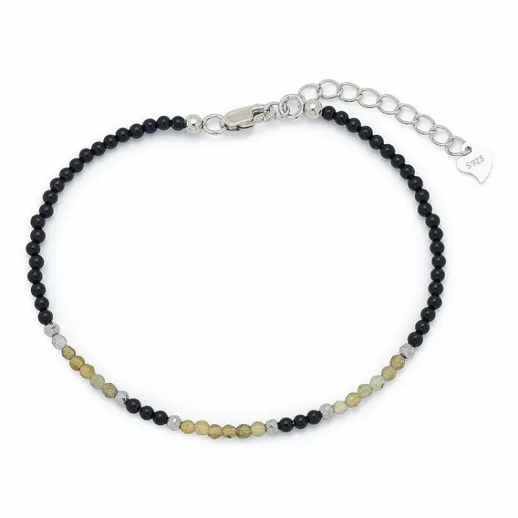 armbånd med onyks og labradorit og 6 hematite.