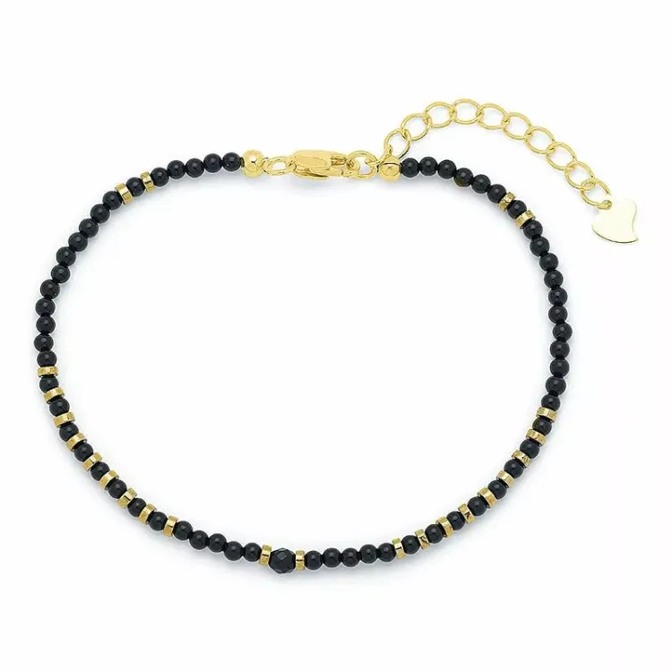 sort armbånd med onyks og hematite.