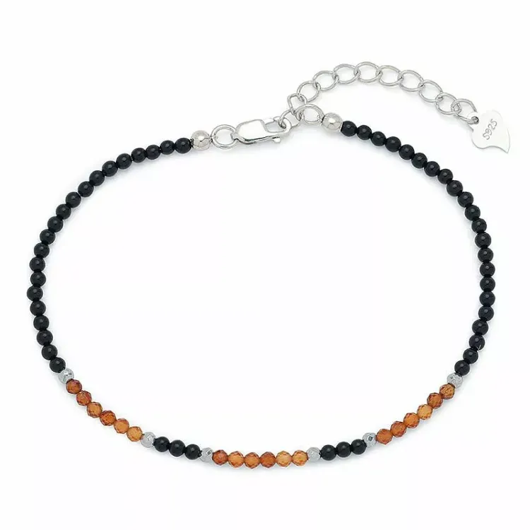 Sten armbånd med onyks og granat og hematite.
