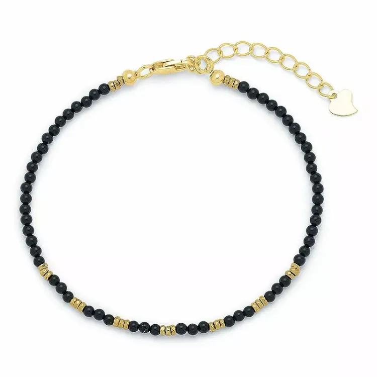sort sten armbånd med onyks og hematite.