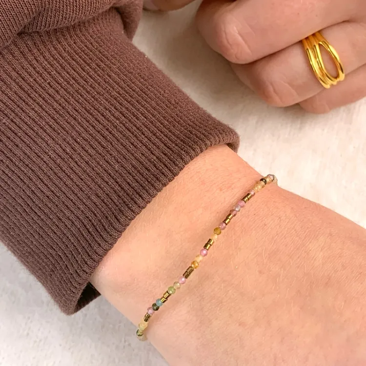 sten armbånd med turmalin og hematite - Loom Stones