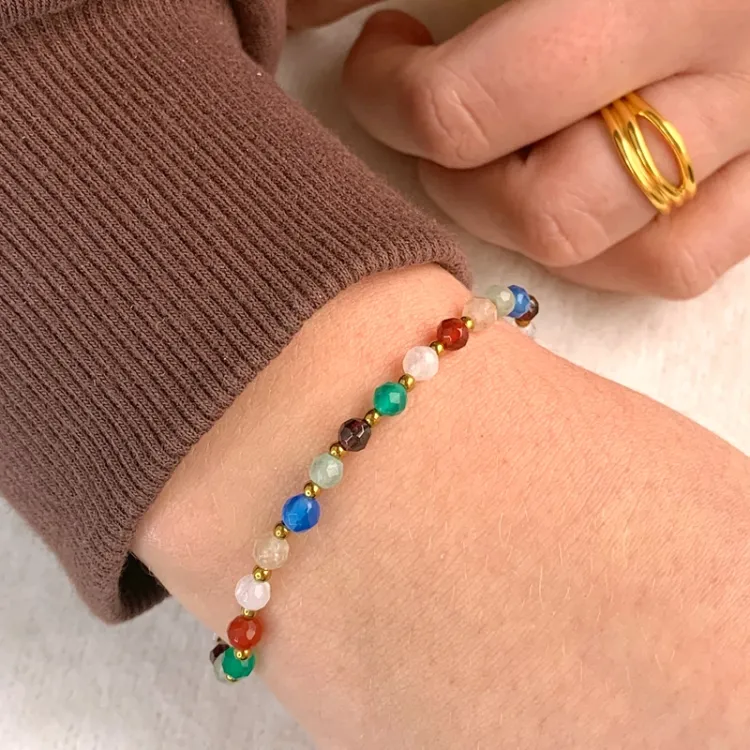 armbånd med sten og hematite - Loom Stones