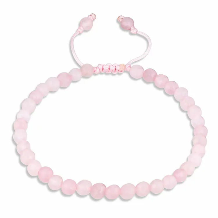 pink Perlearmbånd med kvarts.