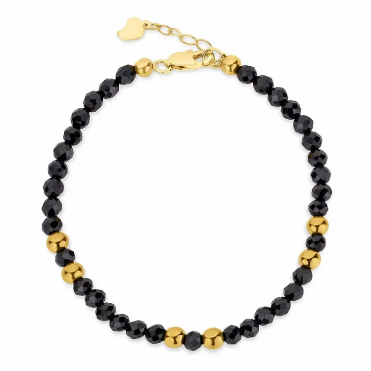 sort armbånd med onyks - Loom Stones