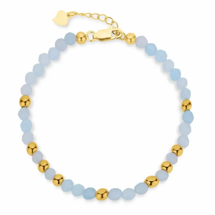 blå armbånd med akvamarin - Loom Stones