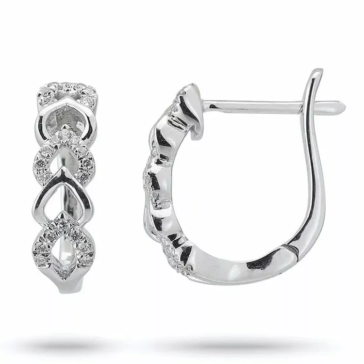 panzer brillant creoler i 14 karat guld med diamant