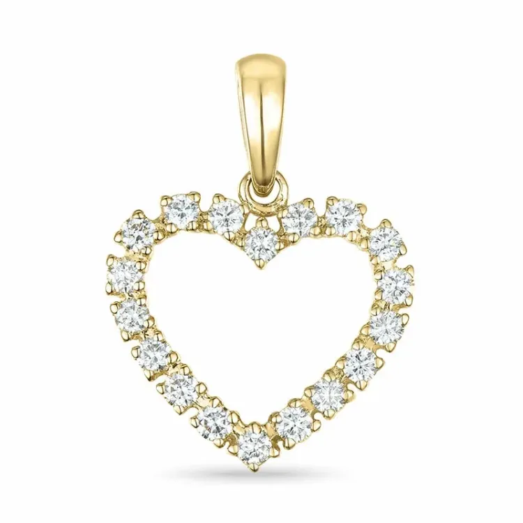 hjerte lab grown diamant vedhæng i 9 karat guld 0,40 ct