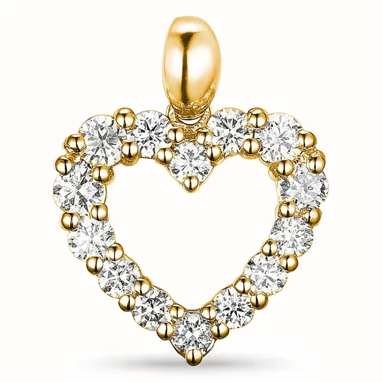 hjerte lab grown diamant vedhæng i 9 karat guld 0,54 ct