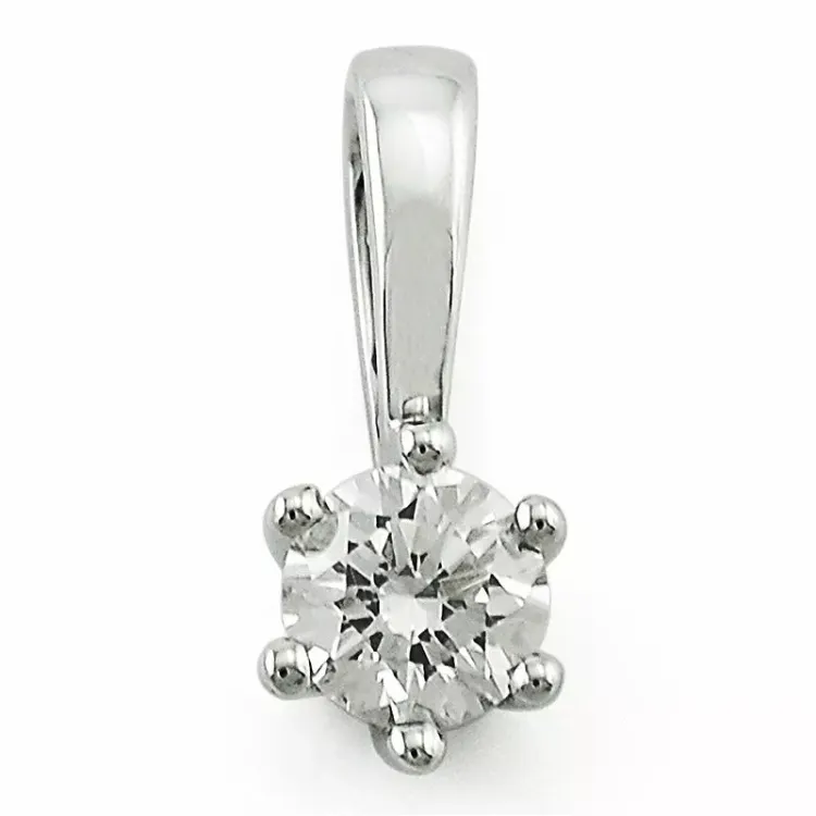 0,20 ct lab grown diamant solitairevedhæng i 9 karat hvidguld 0,20 ct