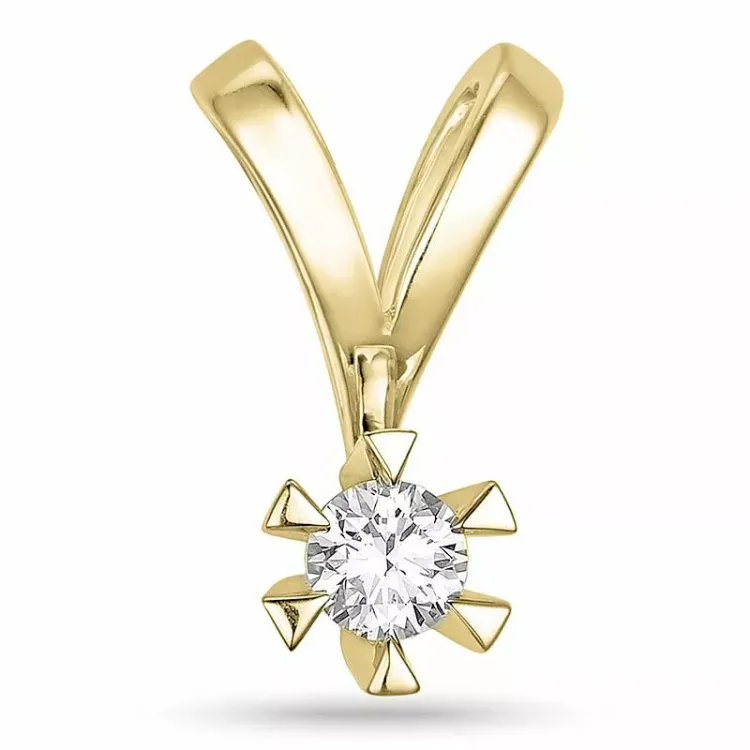 0,20 ct lab grown diamant vedhæng i 9 karat guld 0,20 ct