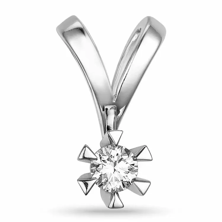 0,20 ct lab grown diamant solitairevedhæng i 9 karat hvidguld 0,20 ct