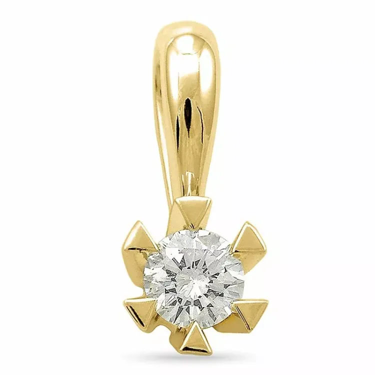 0,20 ct lab grown diamant solitairevedhæng i 9 karat guld 0,20 ct