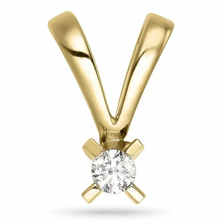 0,05 ct lab grown diamant solitairevedhæng i 9 karat guld 0,05 ct