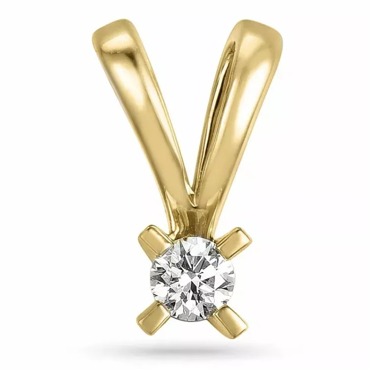 0,10 ct lab grown diamant solitairevedhæng i 9 karat guld 0,10 ct