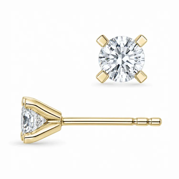2 x 0,30 ct lab grown diamant øreringe i 9 karat guld med lab grown diamant 