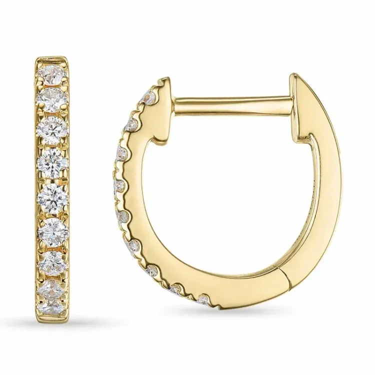 12 mm lab grown diamant creoler i 9 karat guld med lab grown diamant 