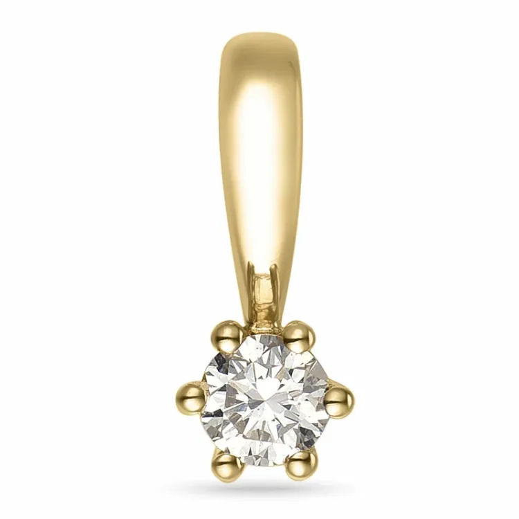 0,10 ct lab grown diamant solitairevedhæng i 9 karat guld 0,10 ct