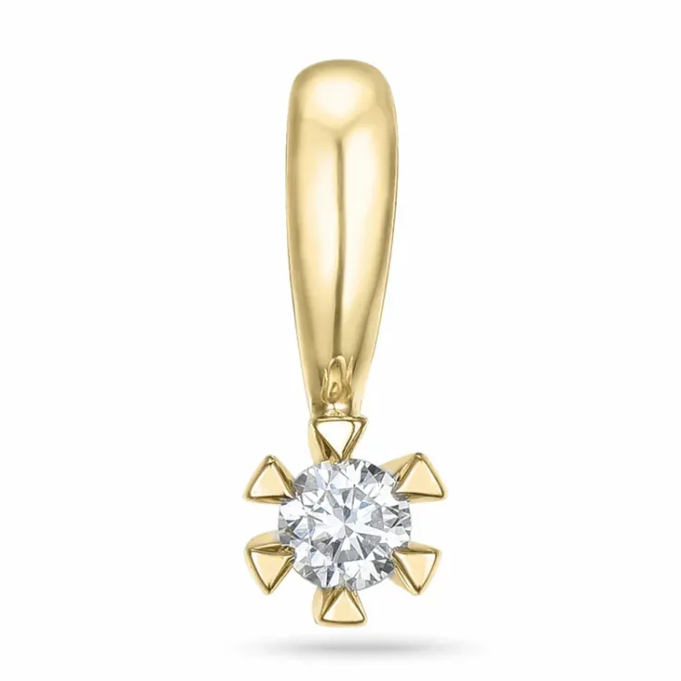 0,05 ct lab grown diamant solitairevedhæng i 9 karat guld 0,05 ct