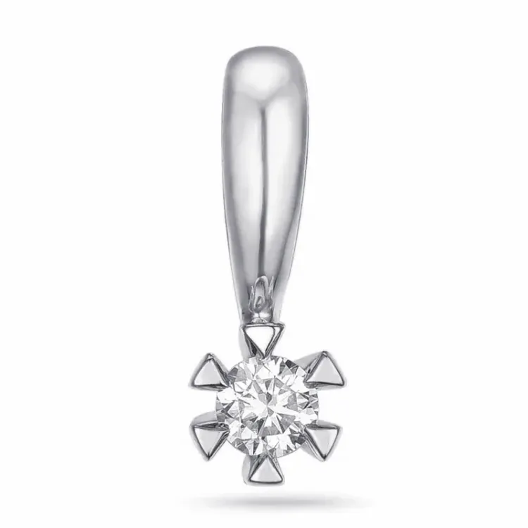0,05 ct lab grown diamant solitairevedhæng i 9 karat hvidguld 0,05 ct
