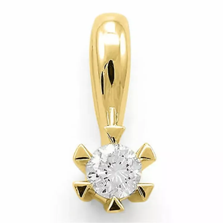 0,10 ct lab grown diamant solitairevedhæng i 9 karat guld 0,10 ct