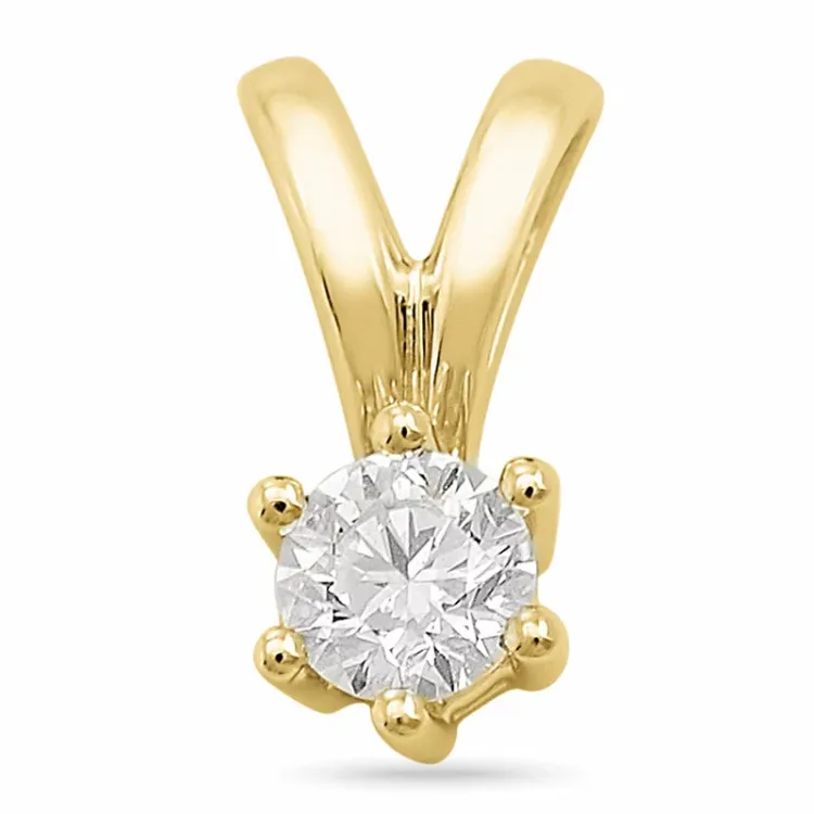 0,20 ct lab grown diamant solitairevedhæng i 9 karat guld 0,20 ct