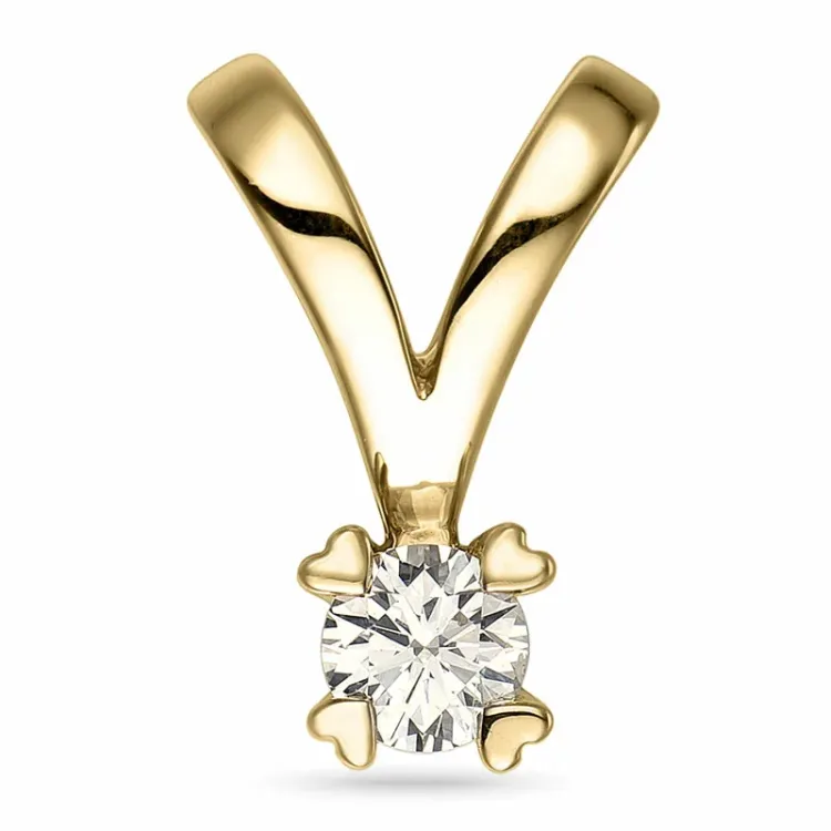 0,20 ct lab grown diamant solitairevedhæng i 9 karat guld 0,20 ct