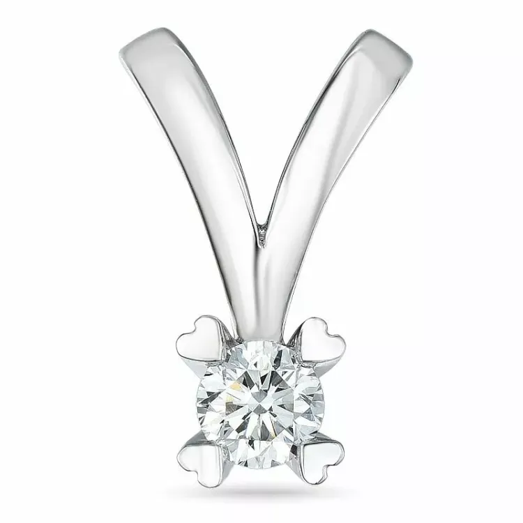 0,20 ct lab grown diamant solitairevedhæng i 9 karat hvidguld 0,20 ct
