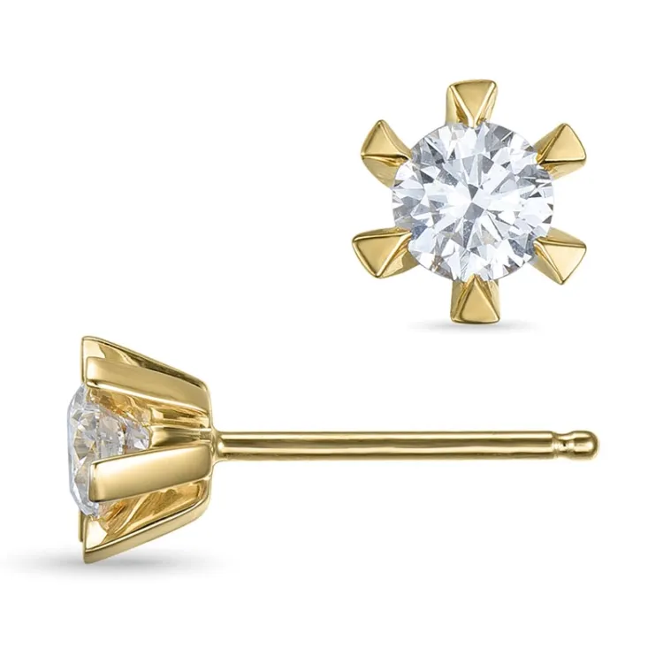 2 x 0,30 ct lab grown diamant ørestikker i 9 karat guld med lab grown diamant 