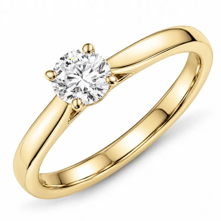 0,40 ct lab grown diamant solitairering i 9 karat guld 0,40 ct