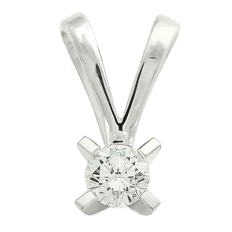 0,20 ct lab grown diamant solitairevedhæng i 9 karat hvidguld 0,20 ct