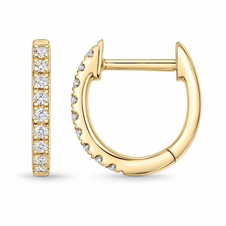 8 mm lab grown diamant creoler i 9 karat guld med lab grown diamant 