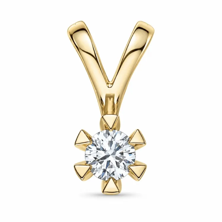 0,30 ct lab grown diamant vedhæng i 9 karat guld 0,30 ct