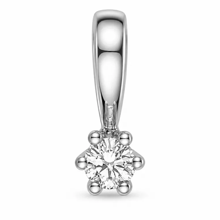 0,05 ct lab grown diamant solitairevedhæng i 9 karat hvidguld 0,05 ct