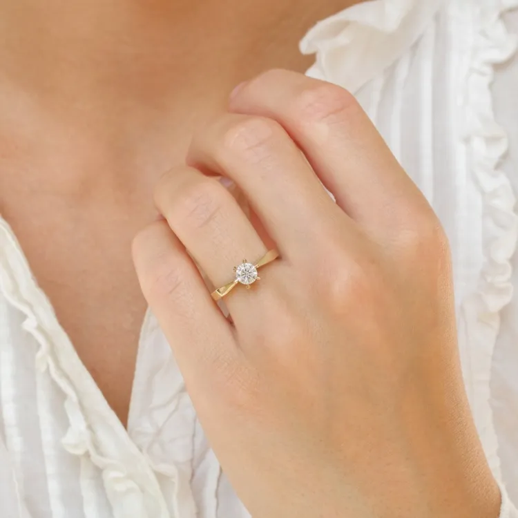 0,50 ct lab grown diamant ring i 14 karat guld 0,50 ct