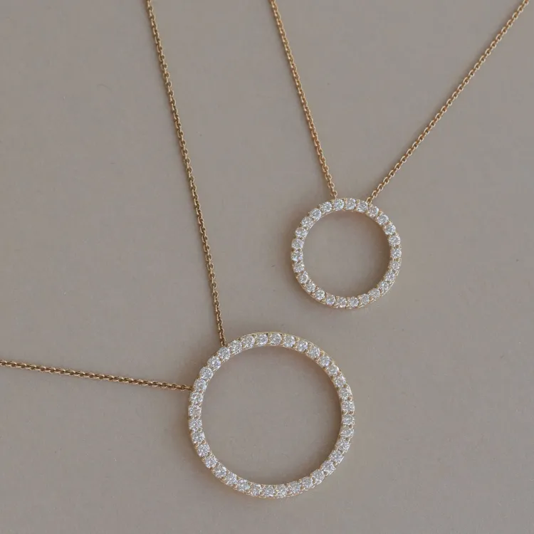 rundt lab grown diamant vedhæng i 14 karat guld 1,03 ct