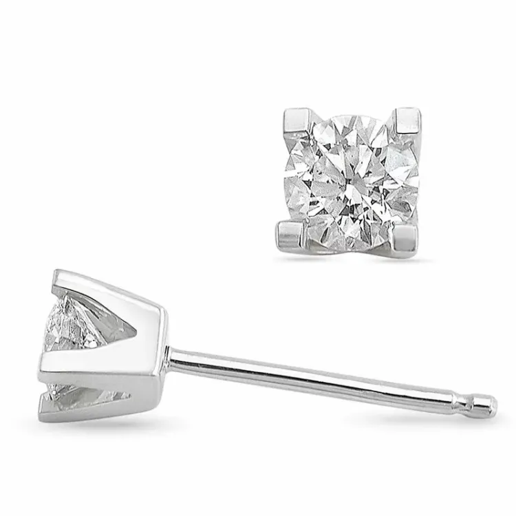 2 x 0,30 ct lab grown diamant ørestikker i 14 karat hvidguld med lab grown diamant 