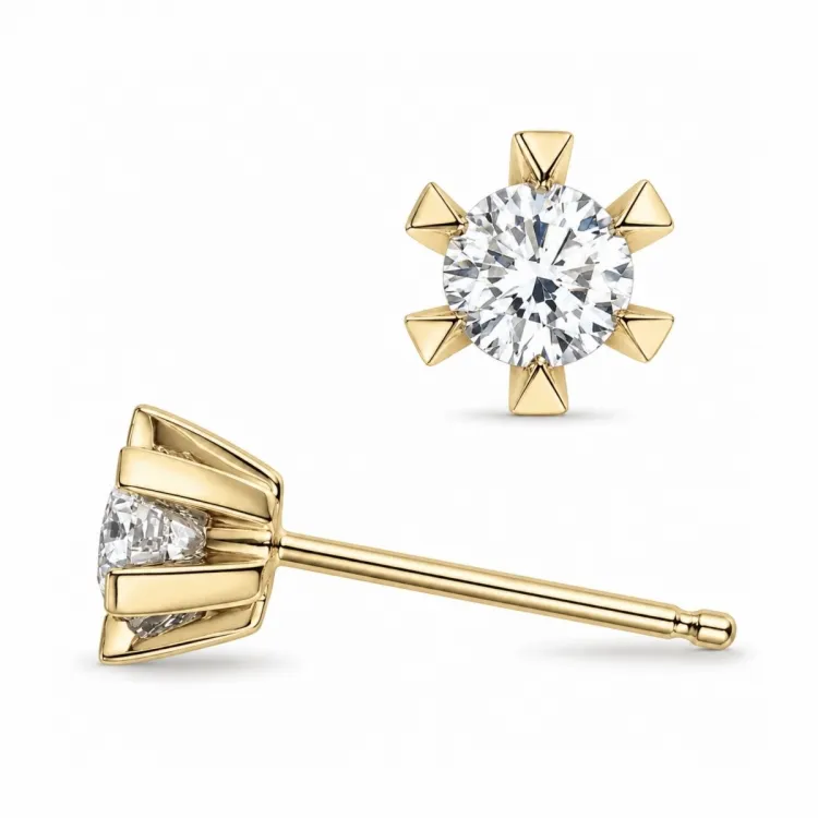 2 x 0,30 ct lab grown diamant solitaireørestikker i 14 karat guld med lab grown diamant 